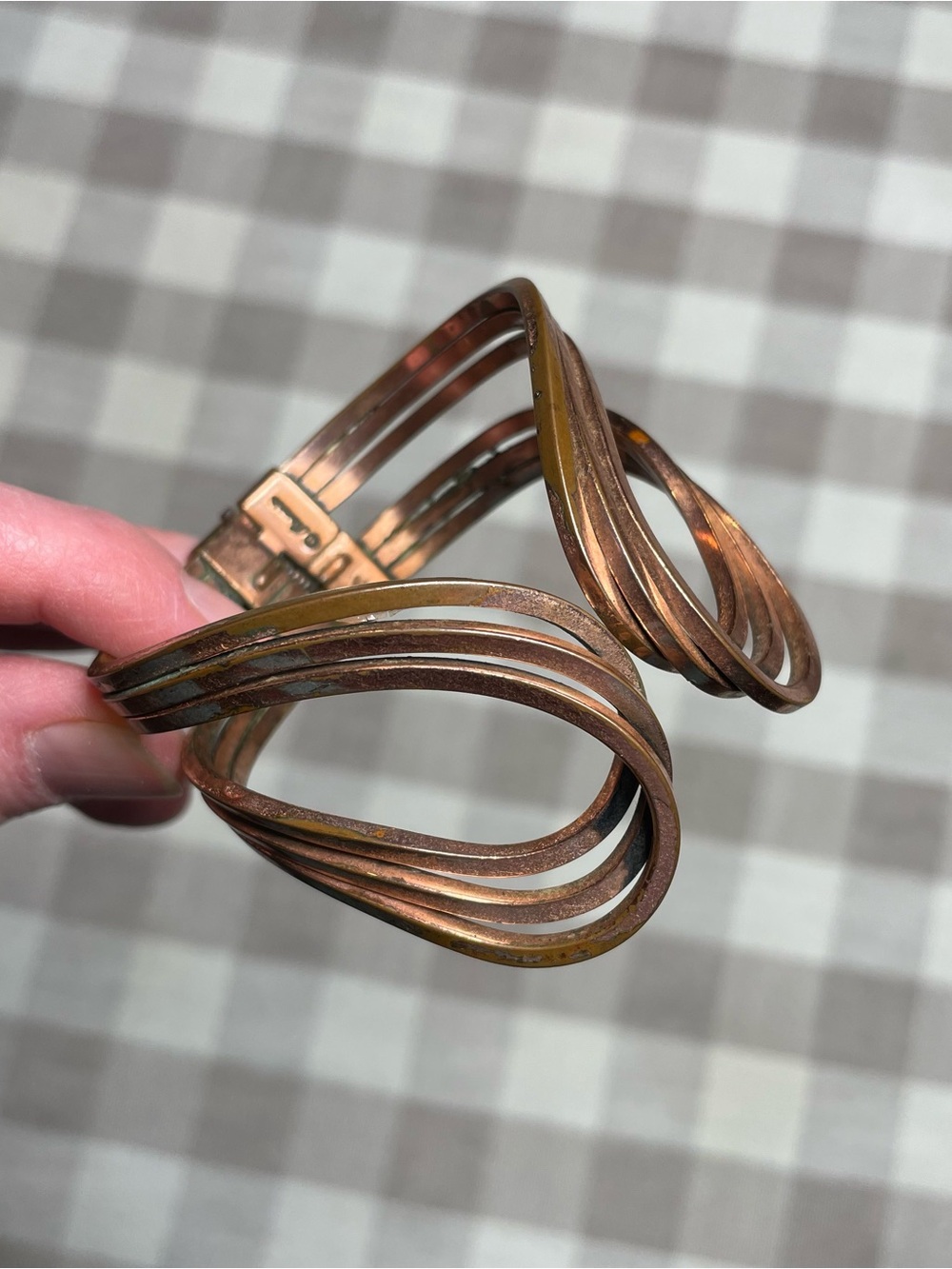 Vintage 1950s Renoir Copper Rhythm Clamper Cuff Bracelet